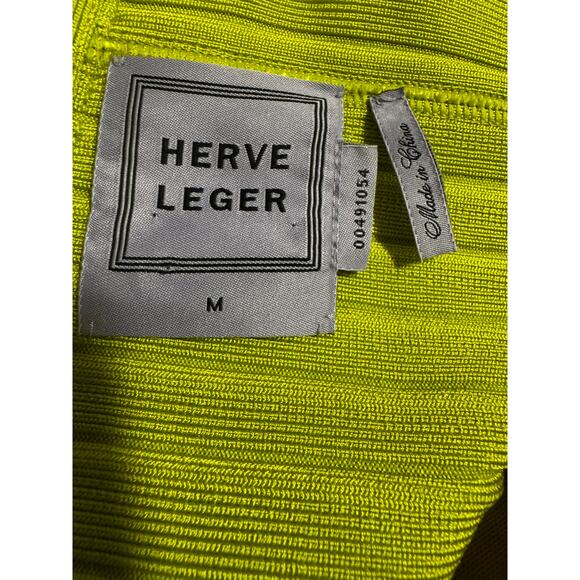 Hervé Léger “Ysabel” Cutout Bandage Dress – Electric Lime – Size M - Picture 4 of 6